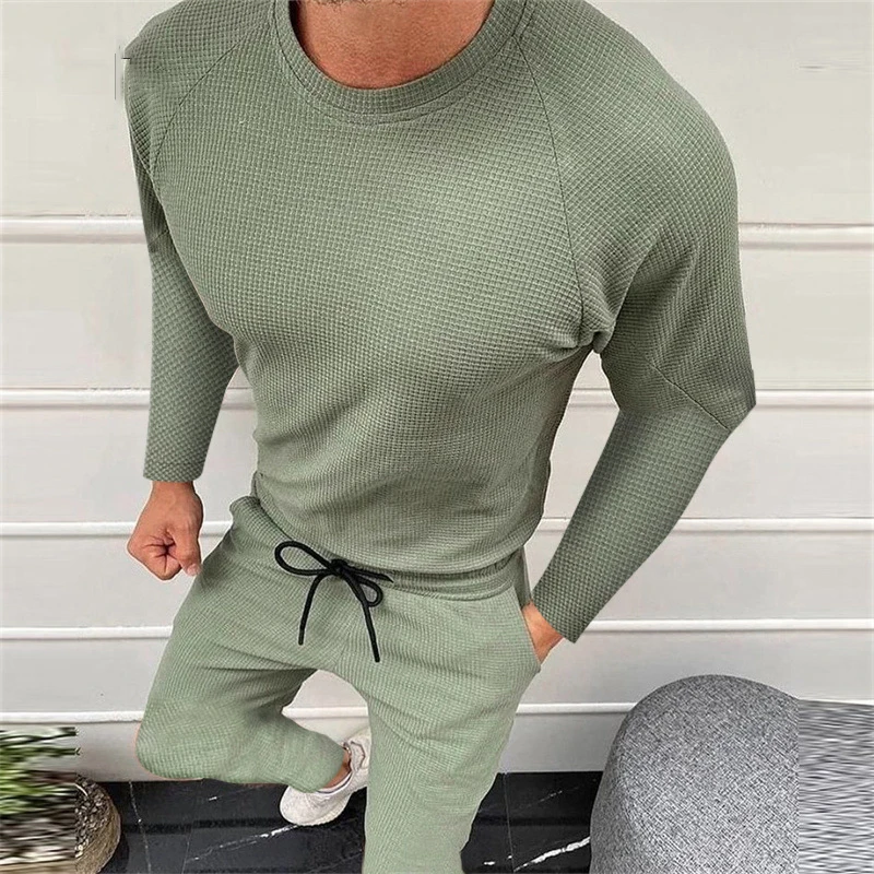 Autumn Long Sleeve Two Piece Sets Mens Fashion Tracksuit Solid Crew Neck T Shirts And Pants Outfits Men Casual Suits Streetwear
Autumn Long Sleeve Two Piece Sets Mens Fashion Tracksuit Solid Crew Neck T Shirts And Pants Outfits Men Casual Suits Streetwear
