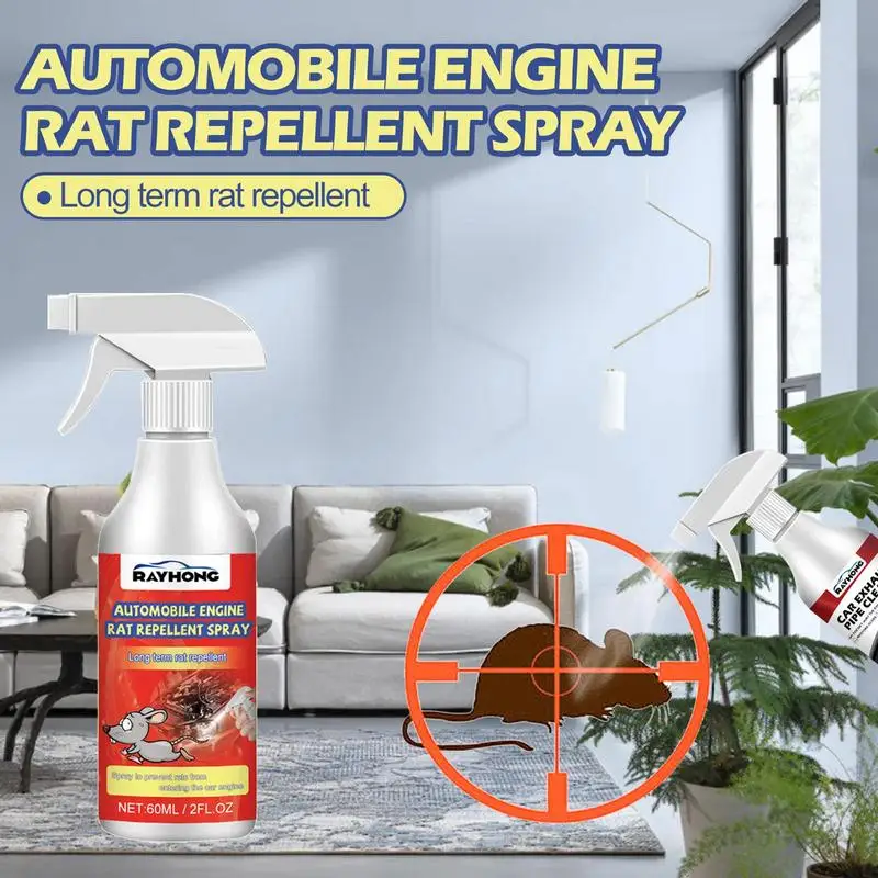 60ml Car Household R odent R epellent Engine Compartment Medicine Electric Cat Spray Anti-Mouse Trap Anti-Fantastic Mouse Trap
60ml Car Household R odent R epellent Engine Compartment Medicine Electric Cat Spray Anti-Mouse Trap Anti-Fantastic Mouse Trap