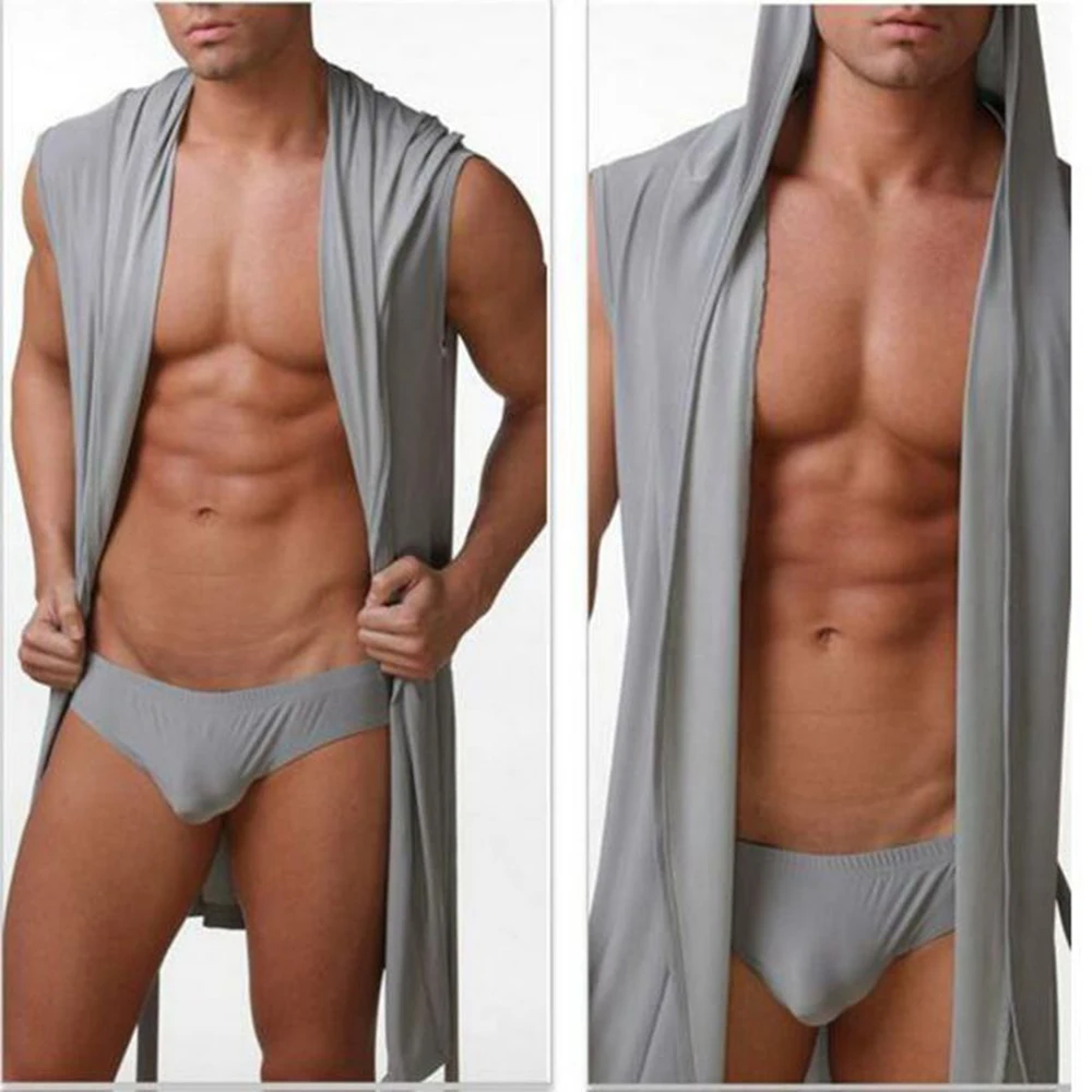 Men Breathable Bathrobes Icy Silky Hooded Sleeveless Sexy Pajamas Short Bath Robe Fashion Homewear Casual Loose Loungewear
Men Breathable Bathrobes Icy Silky Hooded Sleeveless Sexy Pajamas Short Bath Robe Fashion Homewear Casual Loose Loungewear
