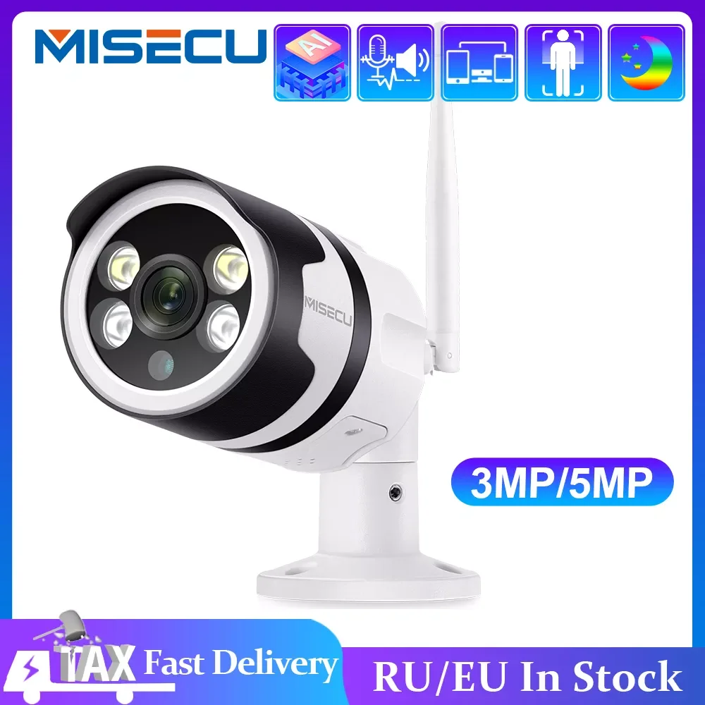 2023New MISECU 3MP 5MP Wireless AI IP Camera Two-way Audio Outdoor Waterproof Color Night Human Detect Video Surveillance Camera
2023New MISECU 3MP 5MP Wireless AI IP Camera Two-way Audio Outdoor Waterproof Color Night Human Detect Video Surveillance Camera