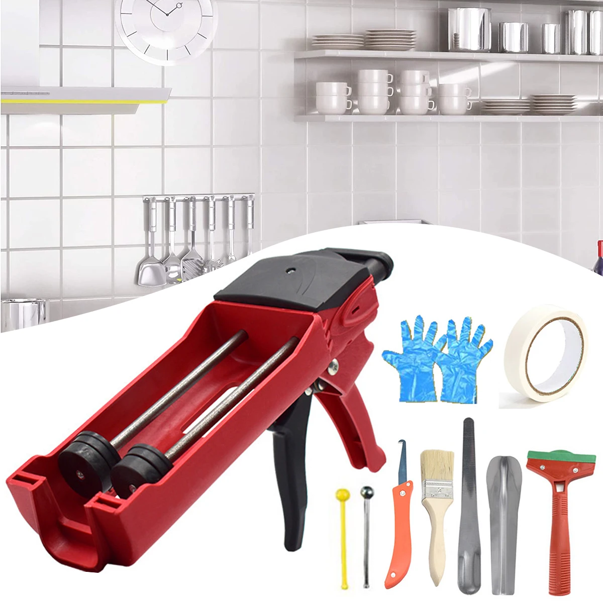 New400ml Manual Caulking Tool Kit Dual Component Cartridge Applicator Heavy Duty Metal Glue Tool Multi-Function Handheld
New400ml Manual Caulking Tool Kit Dual Component Cartridge Applicator Heavy Duty Metal Glue Tool Multi-Function Handheld