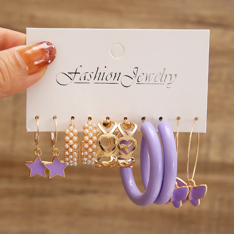 

Vintage Gold Earrings Sets for Women Stainless Steel jewelry Luxury Hoop Pearl Pendientes Earings Juegos De Brincos Orecchini