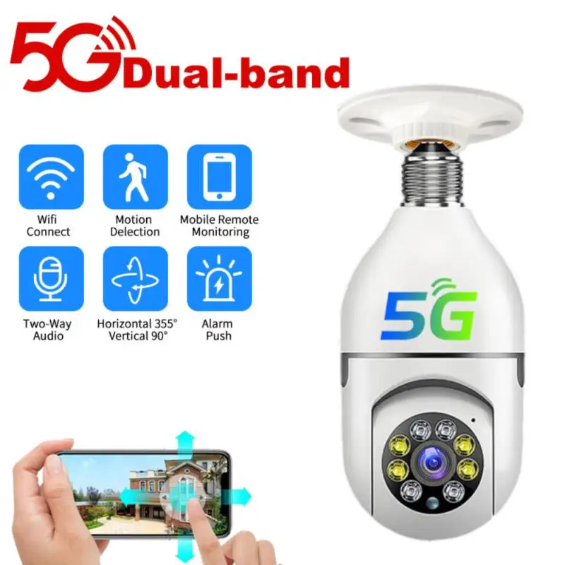 5G Wifi E27 Bulb Surveillance Camera Night Vision Full Color Automatic Human Tracking 4X Digital Zoom Video Security Monitor Cam
5G Wifi E27 Bulb Surveillance Camera Night Vision Full Color Automatic Human Tracking 4X Digital Zoom Video Security Monitor Cam