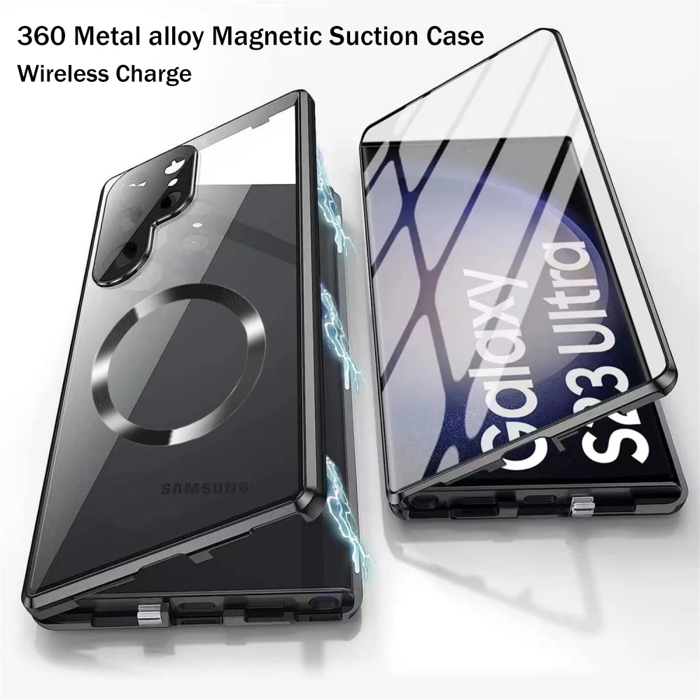 Magnetic MagSafe Case For Samsung Galaxy S23 S22 S21 Ultra 360°Metal aluminum alloy Full Surround Screen Glass Protection Cover
Magnetic MagSafe Case For Samsung Galaxy S23 S22 S21 Ultra 360°Metal aluminum alloy Full Surround Screen Glass Protection Cover