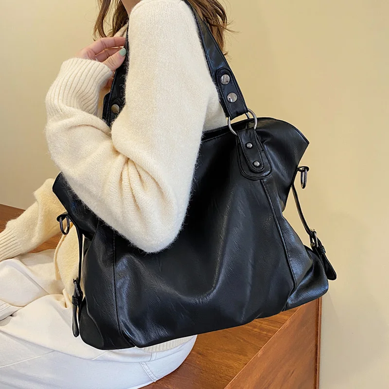 Large Black Women's Shoulder Bags Big Size Casual Tote Bag Quality Pu Leather Hobos Crossbody Bag Female Travel Shopper Handbag
Large Black Women's Shoulder Bags Big Size Casual Tote Bag Quality Pu Leather Hobos Crossbody Bag Female Travel Shopper Handbag