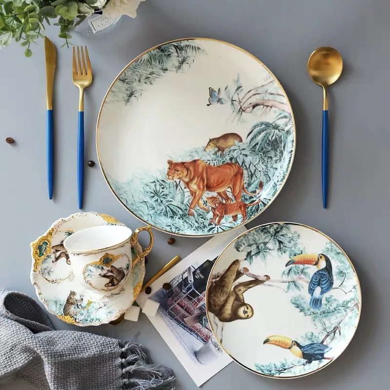 Animal pottery cup coffee tea set fruit dessert homemade steak flat porcelain table decorated lunch plate
Animal pottery cup coffee tea set fruit dessert homemade steak flat porcelain table decorated lunch plate