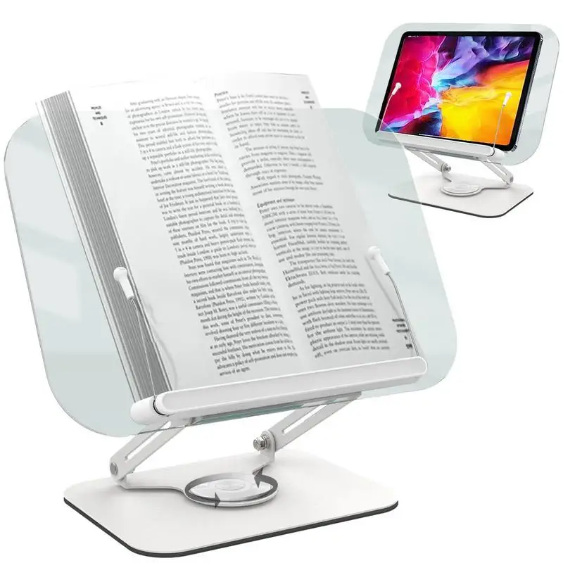 

Book Stand For Reading Clear Holder Folding Desk Riser For Books Page Clipping Book Accessories For Holding Tablets Magazines