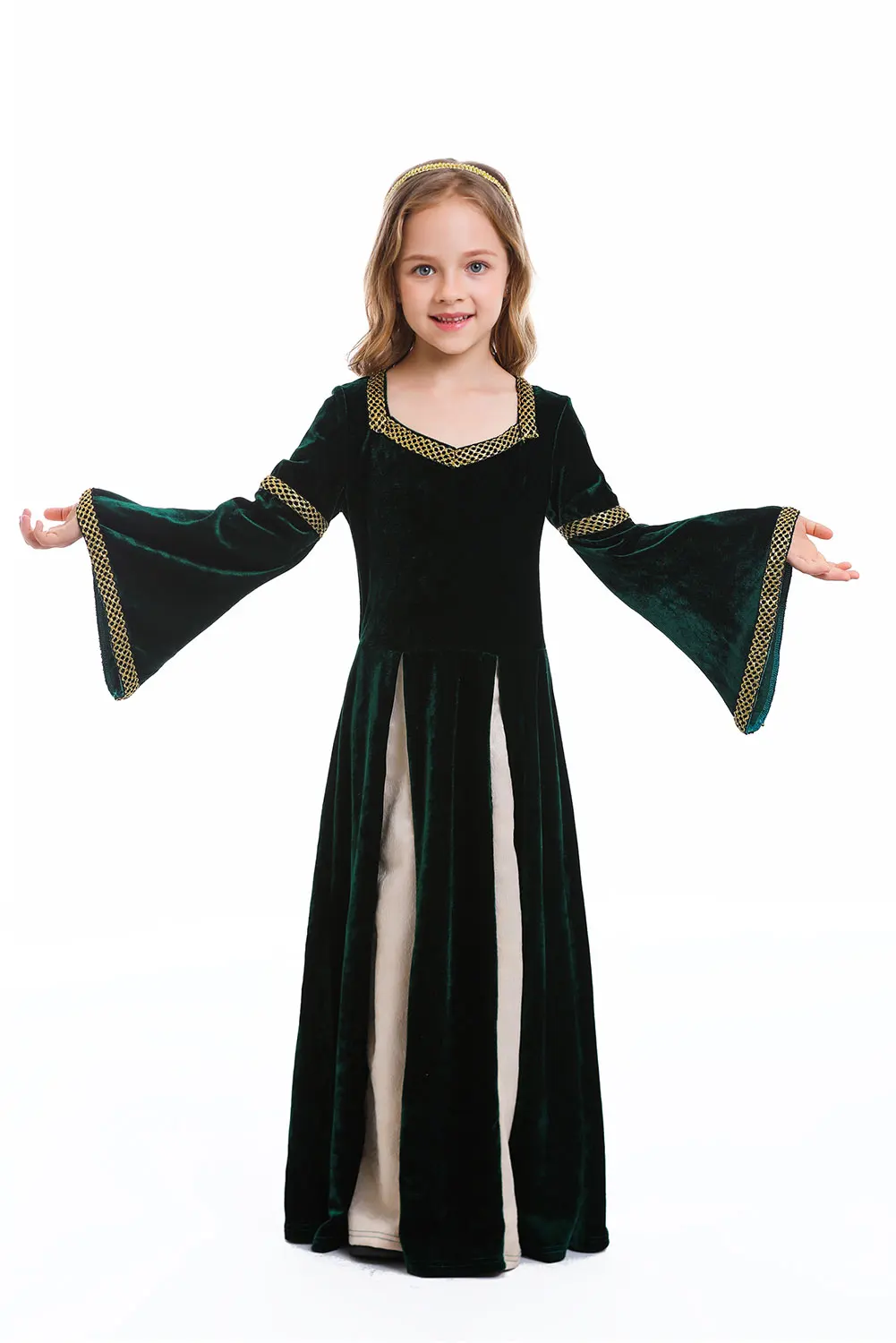 Medieval Renaissance Princess Queen Cosplay Costume Gown Robe Green Medieval Swing Dress Kid Vampire Halloween Party Clothes
Medieval Renaissance Princess Queen Cosplay Costume Gown Robe Green Medieval Swing Dress Kid Vampire Halloween Party Clothes