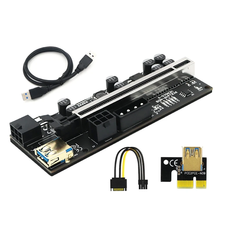 R2LB Newer VER010X USB 3.0 Pci-e Riser Ver 010 Express 1x 4x 8x 16x Pcie Extender Riser 15pin Card Adapter to 6Pin Power
R2LB Newer VER010X USB 3.0 Pci-e Riser Ver 010 Express 1x 4x 8x 16x Pcie Extender Riser 15pin Card Adapter to 6Pin Power