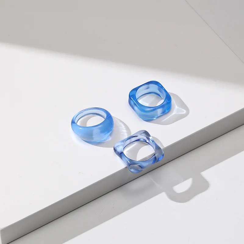 2023 New Fashion Summer Transparent Acrylic Ring Set for Women Cute Irregular Geometric Colorful Rings Charm Finger Jewelry
2023 New Fashion Summer Transparent Acrylic Ring Set for Women Cute Irregular Geometric Colorful Rings Charm Finger Jewelry