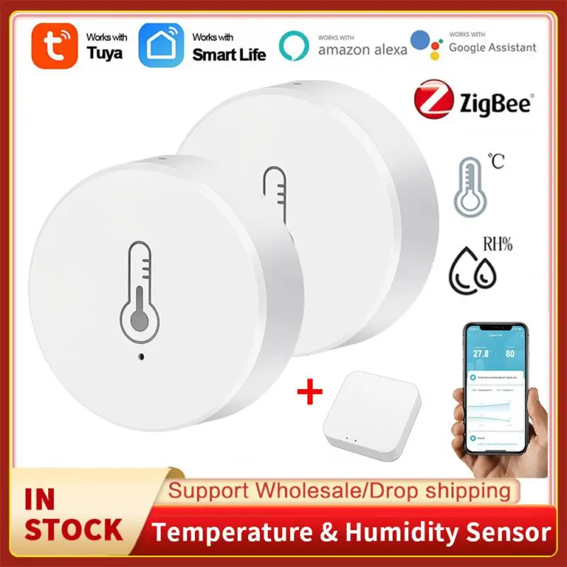 ZigBee Tuya Smart Temperature and Humidity Sensor Real-time monitor Thermometer Detector Smart Life APP Control With Alexa
ZigBee Tuya Smart Temperature and Humidity Sensor Real-time monitor Thermometer Detector Smart Life APP Control With Alexa