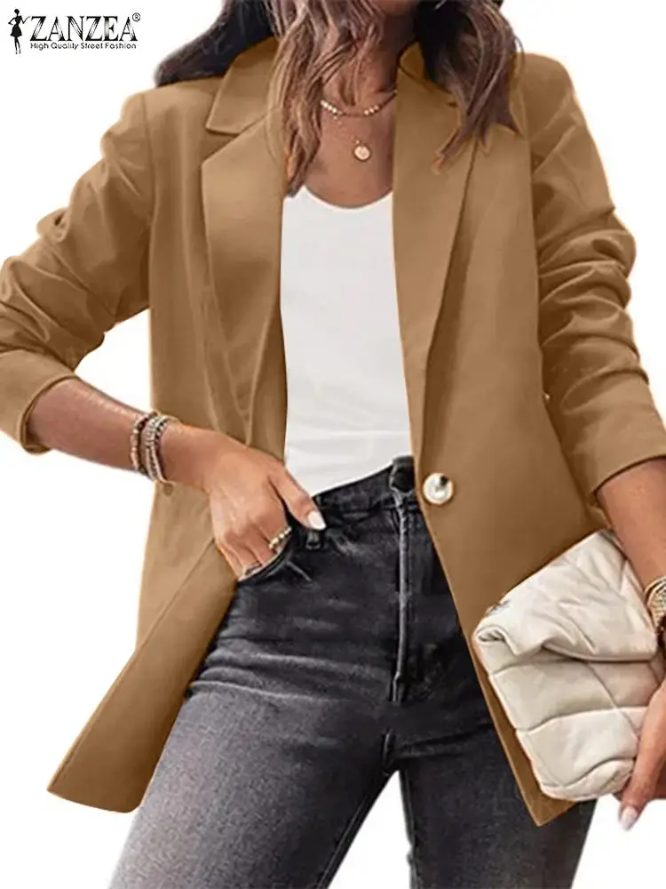 ZANZEA Spring Women Fashion Blazer Streetwear OL Tops Lapel Neck Long Sleeve Suit Vintage Elegant Solid Color Button Thin Coat
ZANZEA Spring Women Fashion Blazer Streetwear OL Tops Lapel Neck Long Sleeve Suit Vintage Elegant Solid Color Button Thin Coat