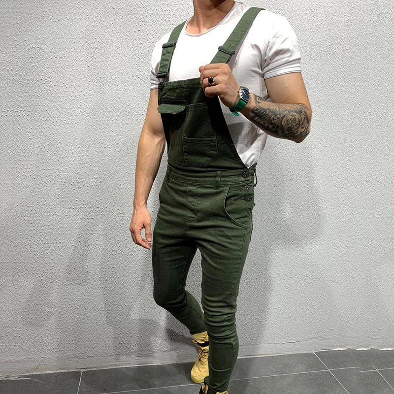 Fashion Men's Ripped Jeans Jumpsuits High Street Distressed Denim Bib Overalls For Man Suspender Pants Size S-XXL 
Fashion Men's Ripped Jeans Jumpsuits High Street Distressed Denim Bib Overalls For Man Suspender Pants Size S-XXL
