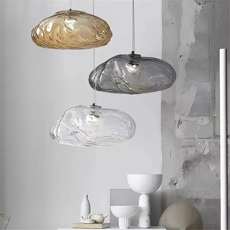 

Design Smoky Grey Glass Light Art Decorative besroom bedside lamps home Restaurant Hanging Lamp Bocci debuts Pendant Light