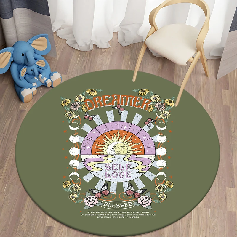 Floral Printed Kawaii Printed Round Carpet for Living Room Rugs Camping Picnic Mats Anti-Slip Rug Yoga Mat stranger things
Floral Printed Kawaii Printed Round Carpet for Living Room Rugs Camping Picnic Mats Anti-Slip Rug Yoga Mat stranger things