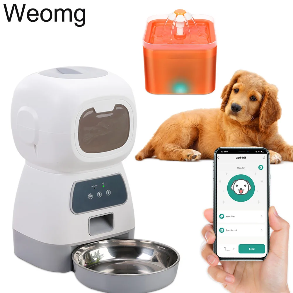 

3.5L Smart APP Wifi Control Automatic Pet Feeder Timing Feeding Pet Food Dispenser And 2L Dogs Cats Waterer Drinking Fountain