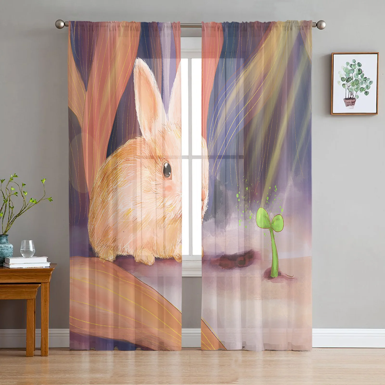 Шифоновые занавески в виде Пасхальных Кроликов, шторы в гостиную, для дома, балкона, кофейного цвета, украшения для отеля, спальни, вуаль
Шифоновые занавески в виде Пасхальных Кроликов, шторы в гостиную, для дома, балкона, кофейного цвета, украшения для отеля, спальни, вуаль