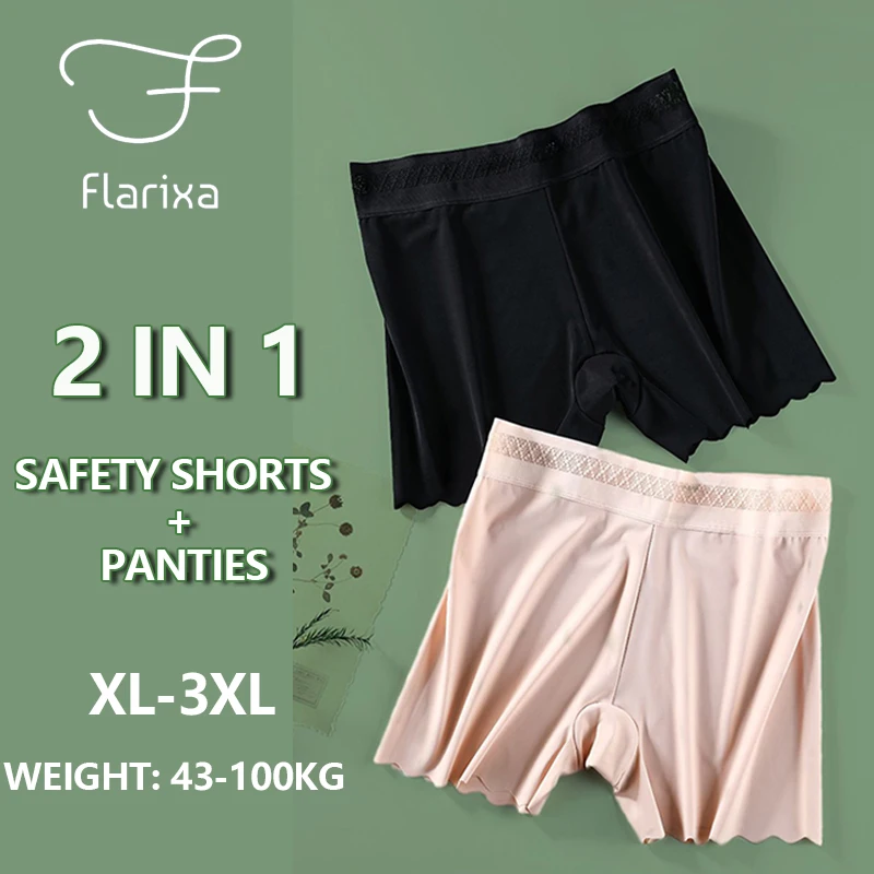 Flarixa Ice Silk Plus Size Lace Safety Shorts Seamless Mid Waist Thin Women's Summer Shorts Breathable Silk Crotch Boxer Women
Flarixa Ice Silk Plus Size Lace Safety Shorts Seamless Mid Waist Thin Women's Summer Shorts Breathable Silk Crotch Boxer Women