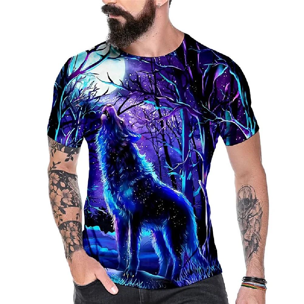 3D Print Wolf Pattern T Shirt For Men Fashion Casual O-neck Short Sleeve Street Hip Hop Harajuku Oversized T-shirt Punk Clothing 
3D Print Wolf Pattern T Shirt For Men Fashion Casual O-neck Short Sleeve Street Hip Hop Harajuku Oversized T-shirt Punk Clothing