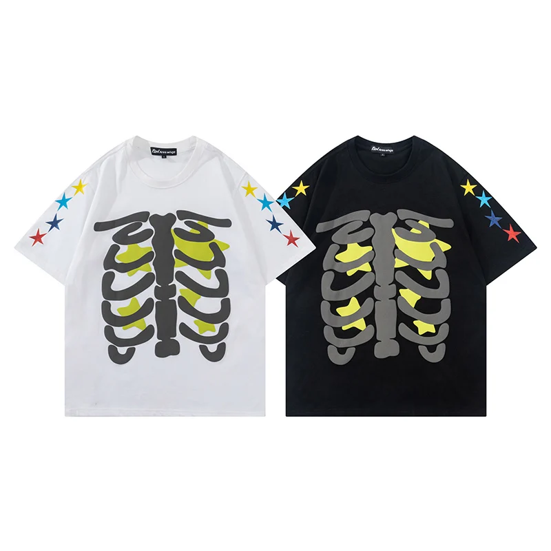 2022 Men Hip Hop T Shirt Vintage Foam Skeleton Print T-Shirt Streetwear Harajuku High Street Tshirt Oversized Summer Tops Tees
2022 Men Hip Hop T Shirt Vintage Foam Skeleton Print T-Shirt Streetwear Harajuku High Street Tshirt Oversized Summer Tops Tees