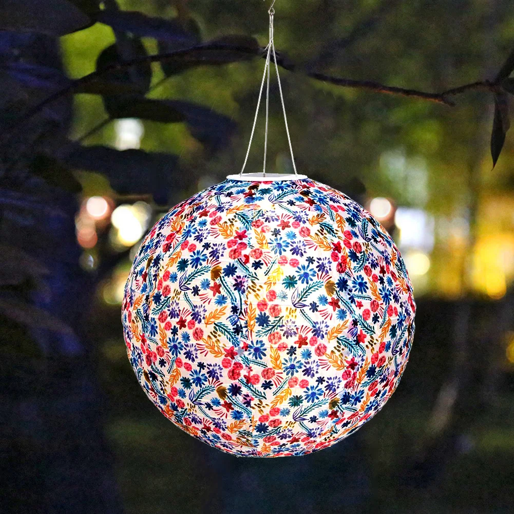 12 inch Printed LED Round Solar Lantern Pendant Waterproof for Decoration Nylon LED Round Lantern for Wedding Birthday Party
12 inch Printed LED Round Solar Lantern Pendant Waterproof for Decoration Nylon LED Round Lantern for Wedding Birthday Party