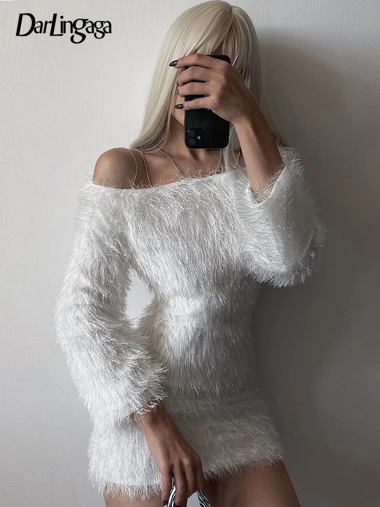 Darlingaga Chic Off Shoulder Feather Fluffy White Sexy Dress Club Party Autumn Winter Fashion Elegant Birthday Dress Outfits New
Darlingaga Chic Off Shoulder Feather Fluffy White Sexy Dress Club Party Autumn Winter Fashion Elegant Birthday Dress Outfits New
