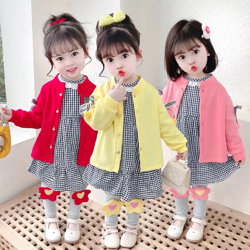 OLEKID 2022 Spring Autumn 3PCS Baby Girls Clothing Set Knitted Cardigan Coat Plaid Dress Flower Leggings Pants Girl Clothes Suit
OLEKID 2022 Spring Autumn 3PCS Baby Girls Clothing Set Knitted Cardigan Coat Plaid Dress Flower Leggings Pants Girl Clothes Suit