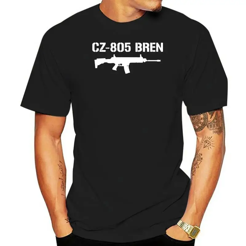 

Скидка 2023, новое модное летнее Новое поступление, Мужская короткая футболка Cz805 Bren винтовка в стиле милитари, состаренная футболка, изготовитель рубашек