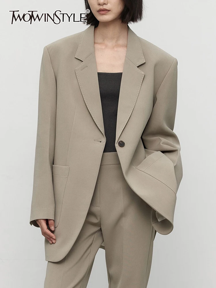 TWOTWINSTYLE Solid Minimalist Blazers For Women Notched Collar Long Sleeve Patchwork Button Straight Blazer Female Fashion 2023
TWOTWINSTYLE Solid Minimalist Blazers For Women Notched Collar Long Sleeve Patchwork Button Straight Blazer Female Fashion 2023