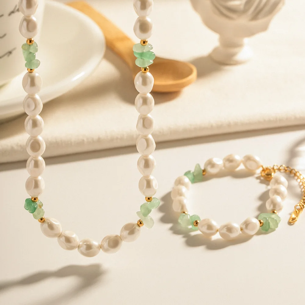 Gold Plated Women's Female Bead String Bracelet Stainless Steel Fashion City Ol Temperament Necklace For Girl 
Gold Plated Women's Female Bead String Bracelet Stainless Steel Fashion City Ol Temperament Necklace For Girl