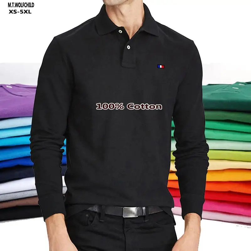 100% Cotton High Quality Spring Autumn Men Polo Shirts Casual Classic Long Sleeve Polos Hommes Fashion Clothing Mens Tops XS-5XL
100% Cotton High Quality Spring Autumn Men Polo Shirts Casual Classic Long Sleeve Polos Hommes Fashion Clothing Mens Tops XS-5XL