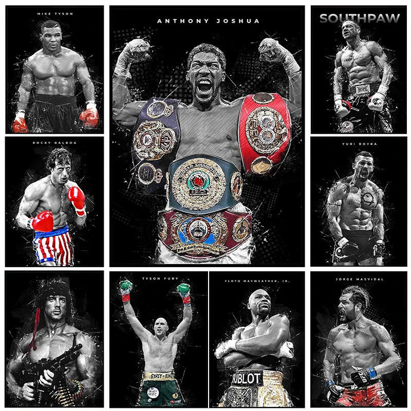 Mike Tyson, Rocky Balboa Boxer Abstract Canvas Painting Boxing Players Pop Art Posters Character Wall Pictures Room Home Decor 
Mike Tyson, Rocky Balboa Boxer Abstract Canvas Painting Boxing Players Pop Art Posters Character Wall Pictures Room Home Decor