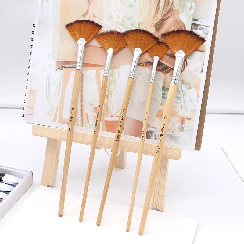 5Pcs Fan Shaped Nylon Hair Gouache Watercolor Paint Brush Set For School Painting Drawing Painting Brush Art Supplies
5Pcs Fan Shaped Nylon Hair Gouache Watercolor Paint Brush Set For School Painting Drawing Painting Brush Art Supplies