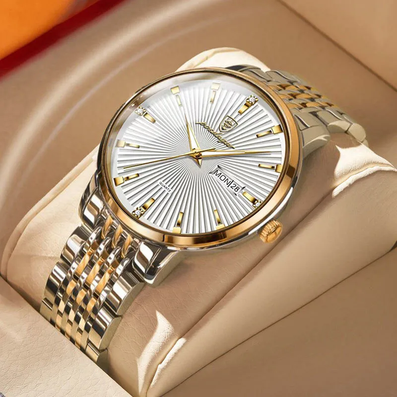POEDAGAR Luxury Business Men's Watches Ultra Thin Waterproof Luminous Date&Week Stainless Steel Men Watch Quartz Male Clock Gift
POEDAGAR Luxury Business Men's Watches Ultra Thin Waterproof Luminous Date&Week Stainless Steel Men Watch Quartz Male Clock Gift