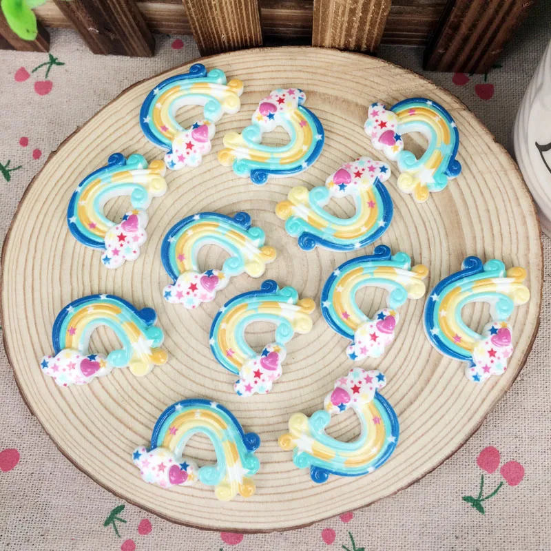 10Pieces Flatback Flat Back Resin Cabochon Kawaii DIY Rainbow Resin Craft Decoration Embellishment For Hair Bow:25*34mm
10Pieces Flatback Flat Back Resin Cabochon Kawaii DIY Rainbow Resin Craft Decoration Embellishment For Hair Bow:25*34mm