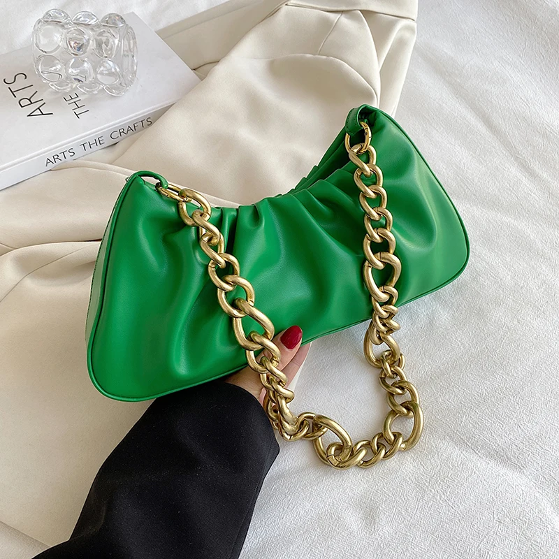 Thick Chain Small PU Leather Armpit Shoulder Bags for Women 2022 Summer Desinger Brand Luxury Handbag Folds Crossbody Bag
Thick Chain Small PU Leather Armpit Shoulder Bags for Women 2022 Summer Desinger Brand Luxury Handbag Folds Crossbody Bag