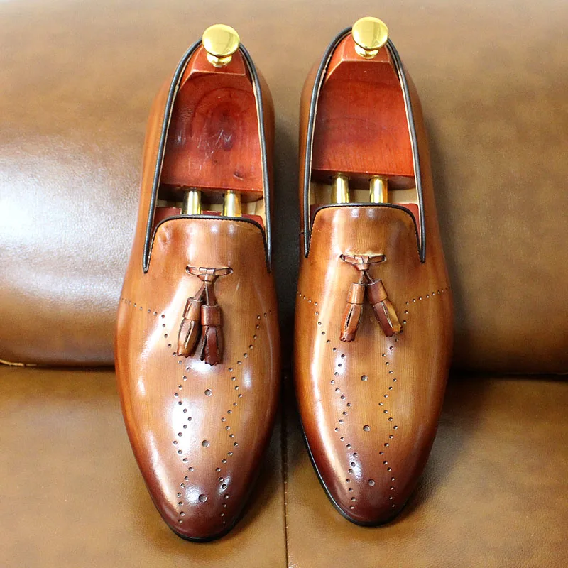 Men's Tassel Loafers Calf Genuine Leather Wedding Party Men Casual Dress Shoes Fashion Gentleman Stree Style Men Leather Shoes
Men's Tassel Loafers Calf Genuine Leather Wedding Party Men Casual Dress Shoes Fashion Gentleman Stree Style Men Leather Shoes