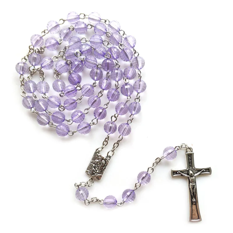 QIGO Purple Acrylic Beads Rosary Long Cross Pendant Necklace For Men Women Religious Jewelry
QIGO Purple Acrylic Beads Rosary Long Cross Pendant Necklace For Men Women Religious Jewelry
