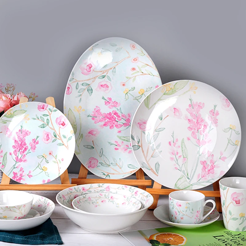 European-Style Ceramic Tableware Household Creative Fresh Pink Flower Small Bowl Coffee Set Mug Plate
European-Style Ceramic Tableware Household Creative Fresh Pink Flower Small Bowl Coffee Set Mug Plate