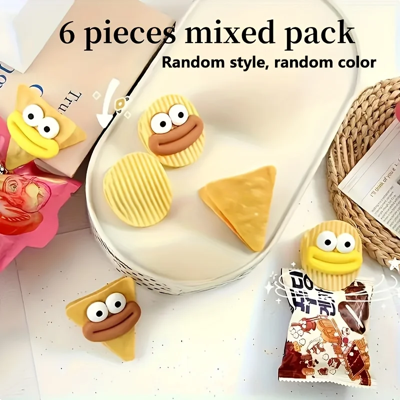 Зажимы для пакетов в форме чипсов, набор из 6 штук
Зажимы для пакетов в форме чипсов, набор из 6 штук