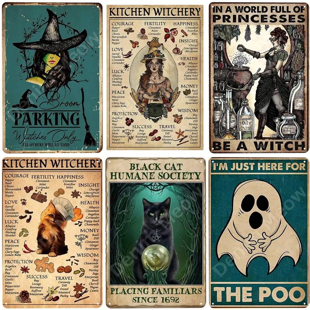 Witches Kitchen Retro Tin Sign Witch's Blessing Vintage Poster Home Bar Cafe Wall Decor Halloween Metal Plate Black Cat Art Sign
Witches Kitchen Retro Tin Sign Witch's Blessing Vintage Poster Home Bar Cafe Wall Decor Halloween Metal Plate Black Cat Art Sign