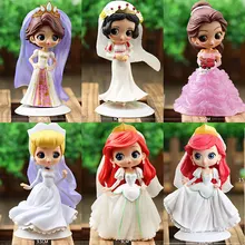 Disney Q Posket Jasmine Princess Snow White Belle Ariel Cinderella Anna Elsa Mulan Tinkerbell Cake Topper Children Gift