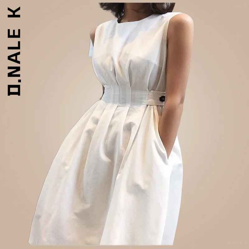 D.Nale K 2022 Summer Women O neck Sleeveless Tank Sundress Solid White Black Fashion Elegant Casual Party Dress Female Vestido
D.Nale K 2022 Summer Women O neck Sleeveless Tank Sundress Solid White Black Fashion Elegant Casual Party Dress Female Vestido