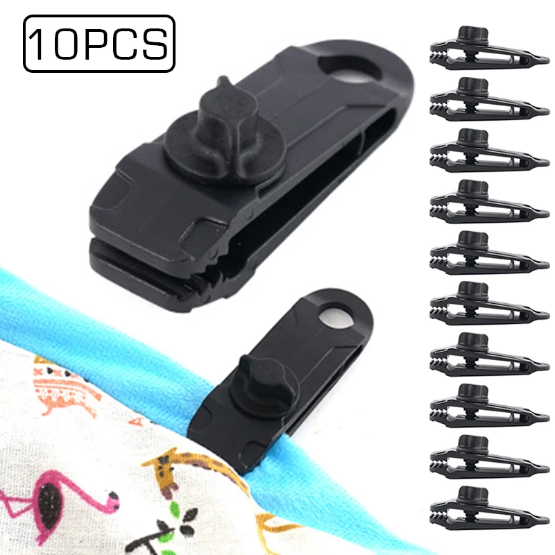 

10Pcs Tarp Clamp Awning Tent Canopy Clamp Clip Snap Canvas Anchor Gripper Caravan Jaw Grip Trap Fixing Hook Wind Rope Buckles