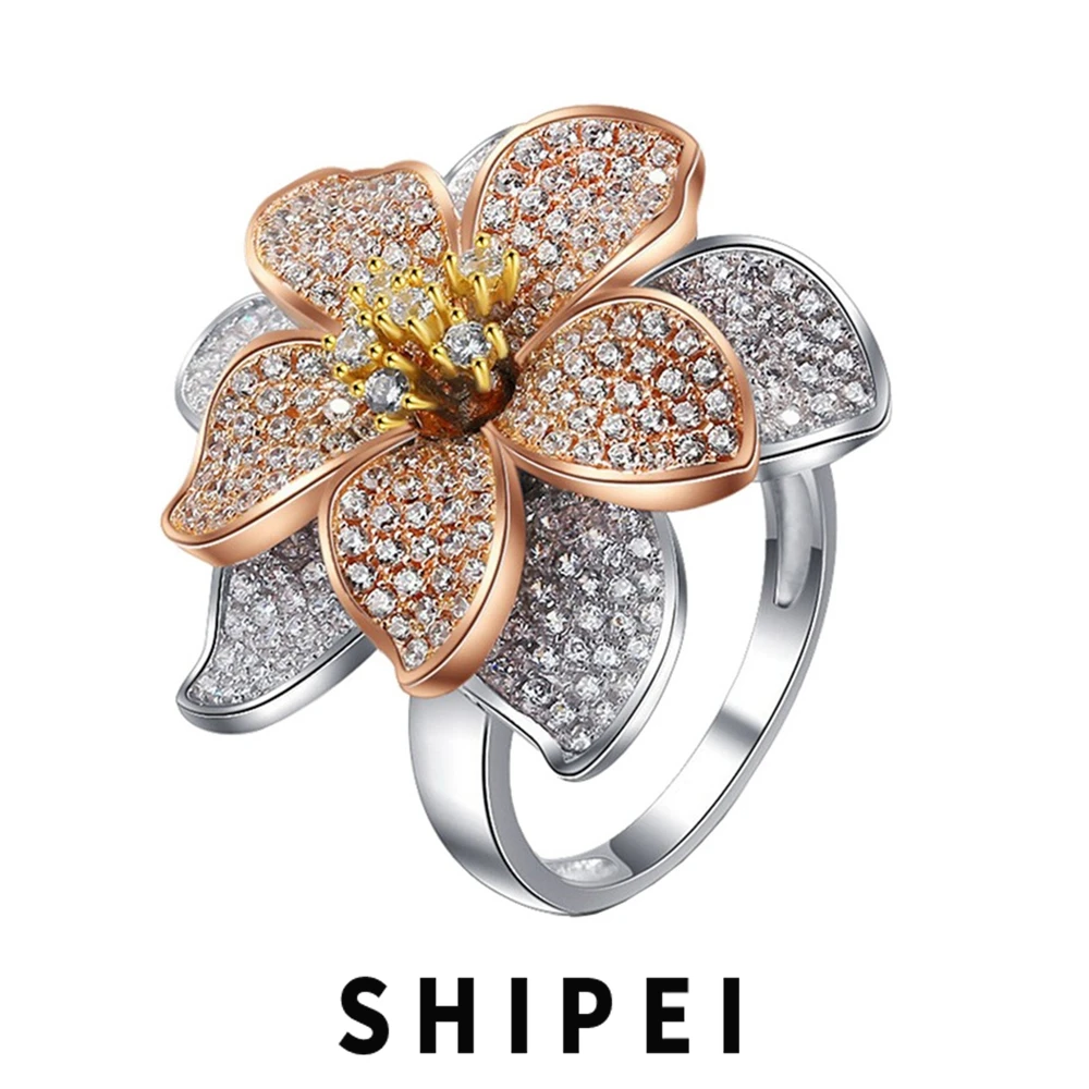 SHIPEI Luxury 925 Sterling Silver Flowers White Sapphire Gemstone Fine Jewelry18K Gold Plated Hyperbole Ring For Women Wholesale
SHIPEI Luxury 925 Sterling Silver Flowers White Sapphire Gemstone Fine Jewelry18K Gold Plated Hyperbole Ring For Women Wholesale