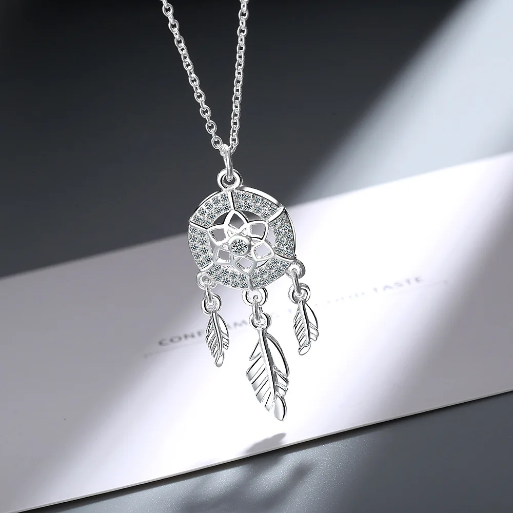 Genuine 925 Sterling Silver Dream Catcher Necklace Female Net Red Simple Clavicle Pendant TRENDY Silver 925 Jewelry Necklace
Genuine 925 Sterling Silver Dream Catcher Necklace Female Net Red Simple Clavicle Pendant TRENDY Silver 925 Jewelry Necklace