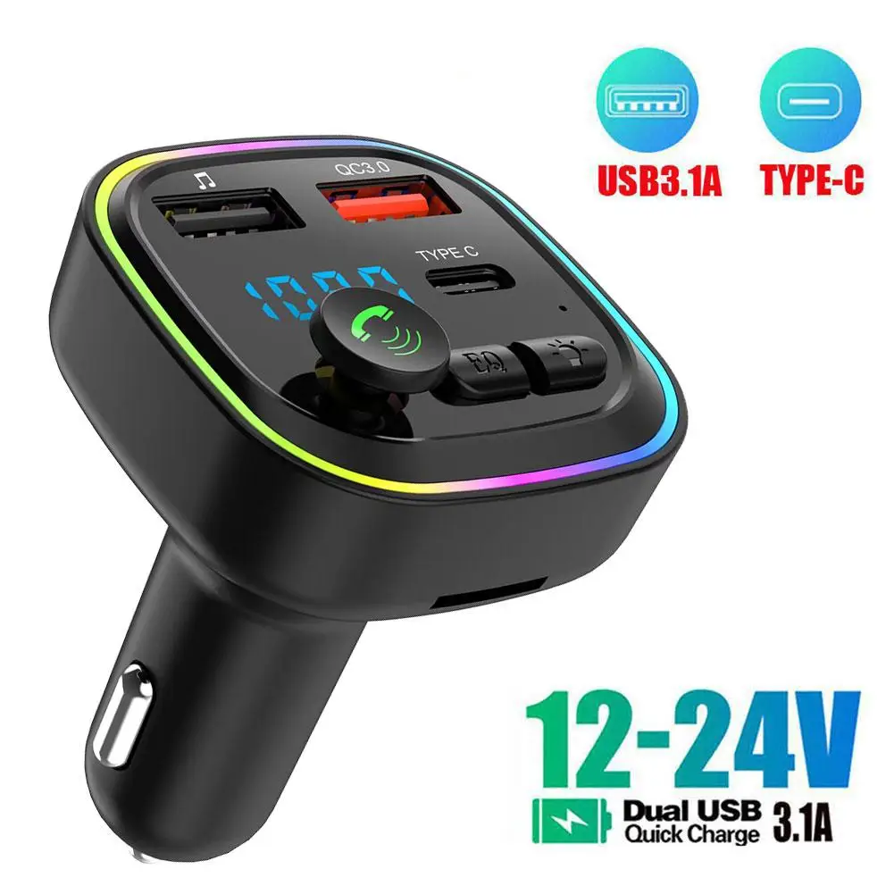 Car Bluetooth 5.0 FM Transmitter Fast USB Type Car Car Player Mp3 Charger Colorful Handsfree Kit K5W3
Car Bluetooth 5.0 FM Transmitter Fast USB Type Car Car Player Mp3 Charger Colorful Handsfree Kit K5W3