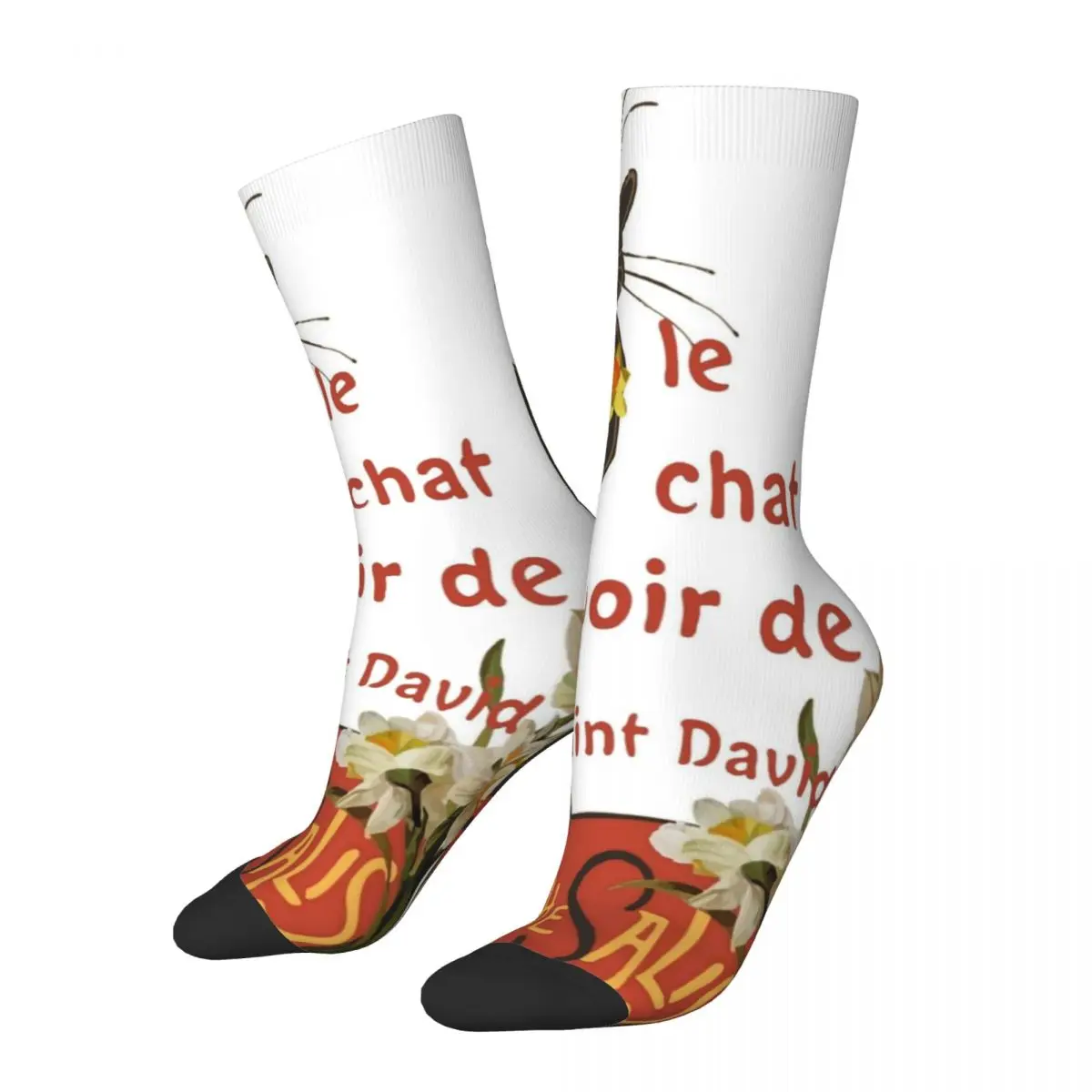 

Счастливые забавные мужские Компрессионные носки Le Chat Noir Saint David Retro Harajuku Le Chat Du Rabbin хип-хоп Новинка Бесшовные короткие носки