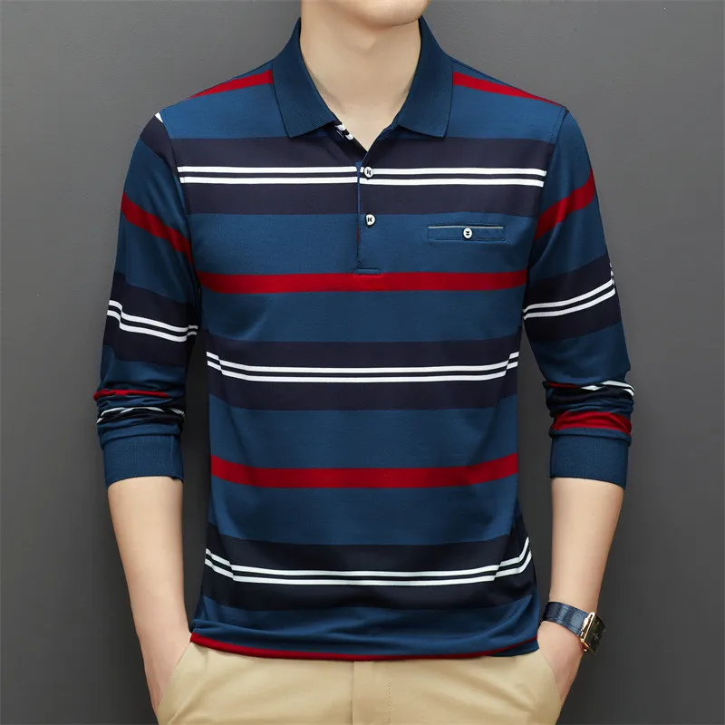 2022 Fashion Brand 95% Cotton Polo Shirt Men Long Sleeve Striped Autumn Casual Clothing Streetwear Male Korean Polo Shirt Tops
2022 Fashion Brand 95% Cotton Polo Shirt Men Long Sleeve Striped Autumn Casual Clothing Streetwear Male Korean Polo Shirt Tops