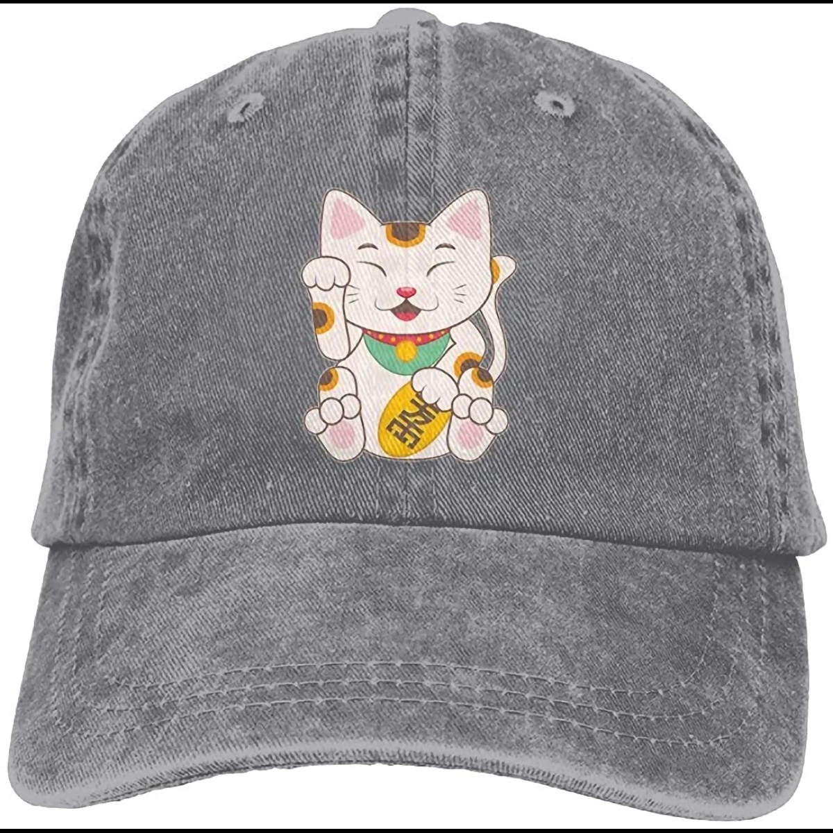 

Adults Fortune Cat Funny Baseball Cap Denim Hat Hat